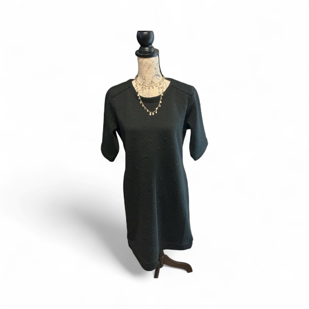 Evolution by Cyrus Black Textured Mini Dress Large